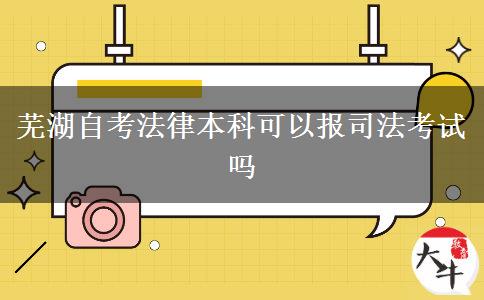 芜湖自考法律本科可以报司法考试吗