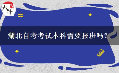 湖北自考考试本科需要报班吗？