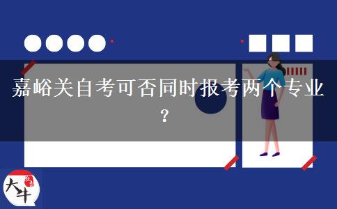 嘉峪关自考可否同时报考两个专业？