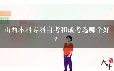 山西本科专科自考和成考选哪个好？