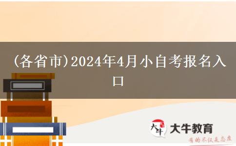 (各省市)2024年4月小自考报名入口