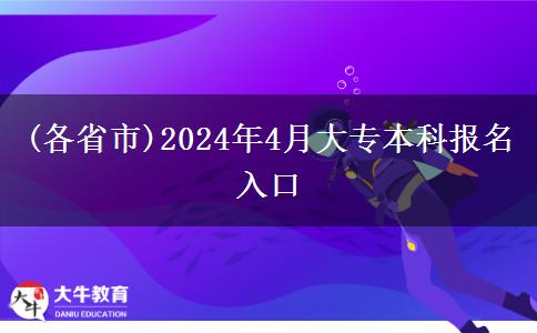 (各省市)2024年4月大专本科报名入口