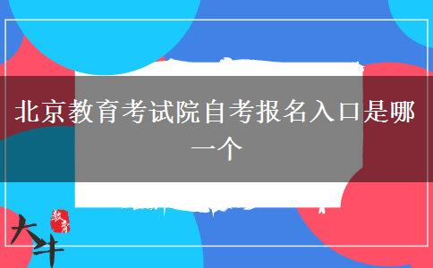 北京教育考试院自考报名入口是哪一个