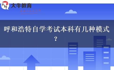 呼和浩特自学考试本科有几种模式？