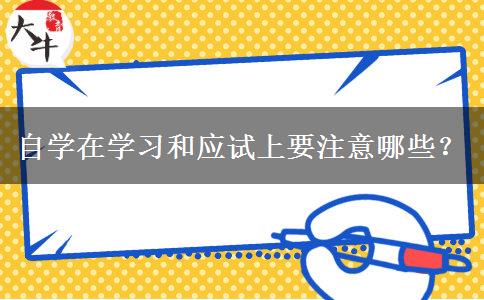 自学在学习和应试上要注意哪些？