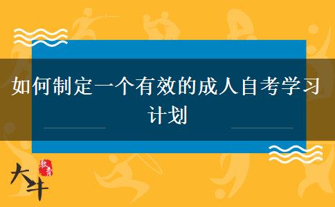 如何制定一个有效的成人自考学习计划