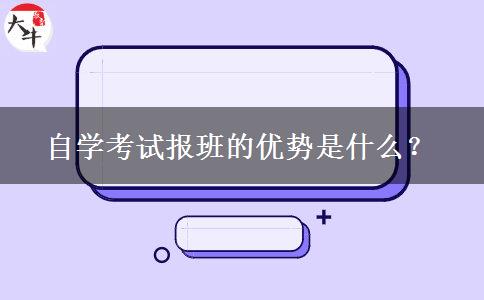 自学考试报班的优势是什么？