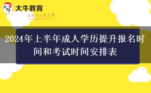 2024年上半年成人学历提升报名时间和考试时间安排表