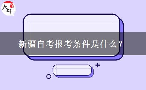 新疆自考报考条件是什么？