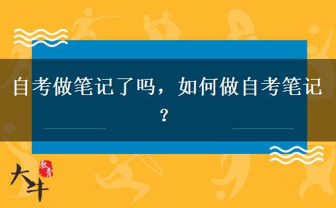 自考做笔记了吗，如何做自考笔记？