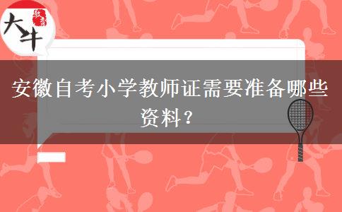 安徽自考小学教师证需要准备哪些资料？