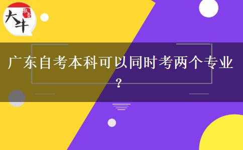 广东自考本科可以同时考两个专业？