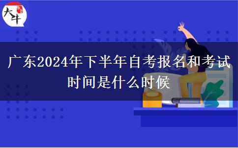 广东2024年下半年自考报名和考试时间是什么时候