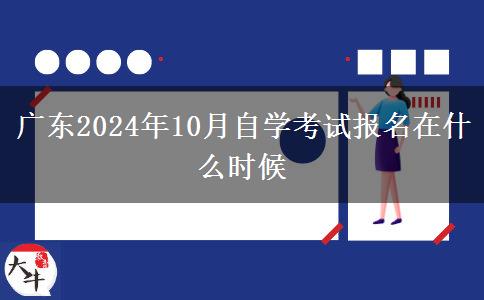 广东2024年10月自学考试报名在什么时候