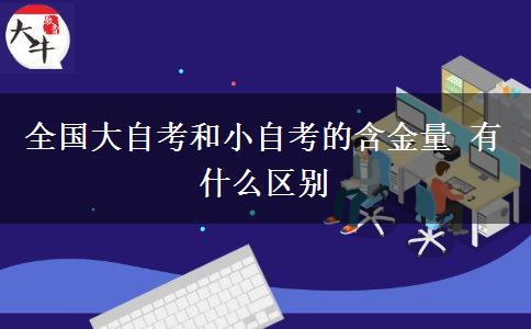 全国大自考和小自考的含金量 有什么区别