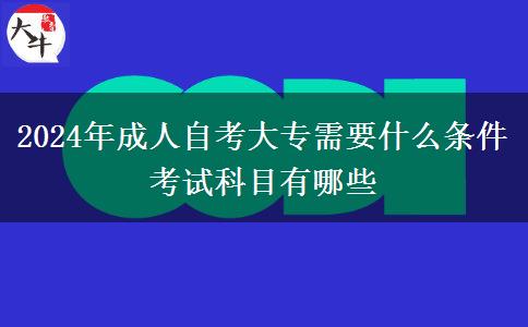 2024年成人自考大专需要什么条件 考试科目有哪些