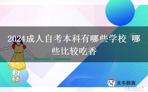 2024成人自考本科有哪些学校 哪些比较吃香