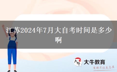 江苏2024年7月大自考时间是多少啊