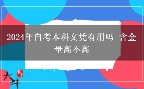 2024年自考本科文凭有用吗 含金量高不高