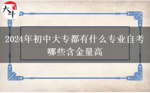 2024年初中大专都有什么专业自考 哪些含金量高