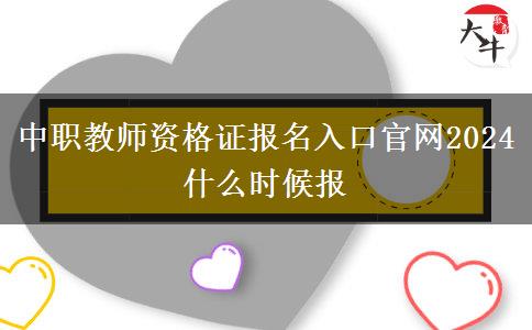 中职教师资格证报名入口官网2024 什么时候报