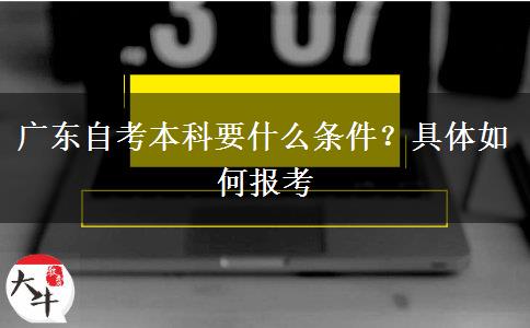 广东自考本科要什么条件？具体如何报考