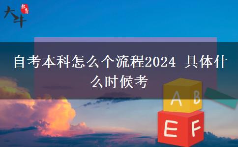 自考本科怎么个流程2024 具体什么时候考