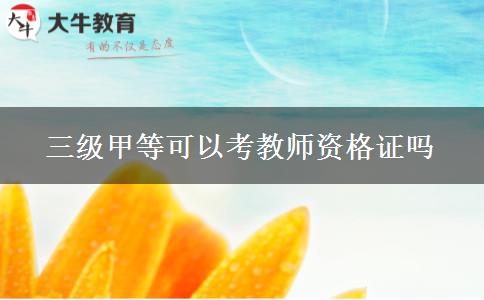 三级甲等可以考教师资格证吗