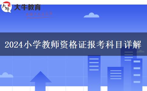 2024小学教师资格证报考科目详解