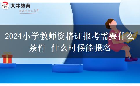 2024小学教师资格证报考需要什么条件 什么时候能报名