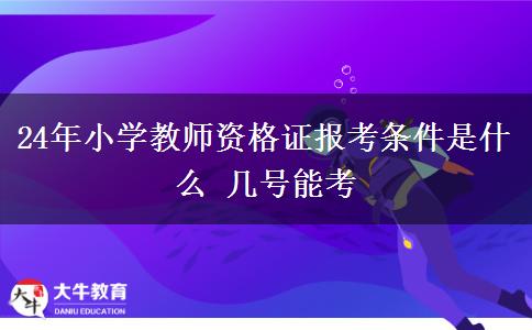 24年小学教师资格证报考条件是什么 几号能考