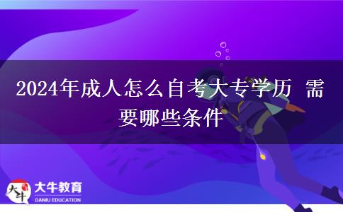 2024年成人怎么自考大专学历 需要哪些条件