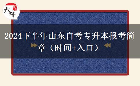 2024下半年山东自考专升本报考简章（时间+入口）