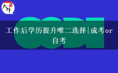 工作后学历提升唯二选择|成考or自考