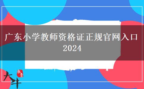 广东小学教师资格证正规官网入口2024