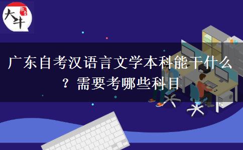 广东自考汉语言文学本科能干什么？需要考哪些科目