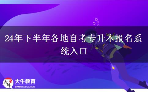 24年下半年各地自考专升本报名系统入口