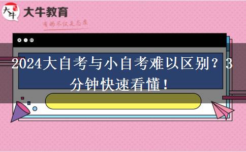 2024大自考与小自考难以区别？3分钟快速看懂！