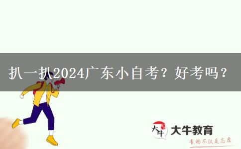 扒一扒2024广东小自考？好考吗？