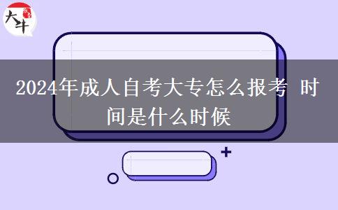 2024年成人自考大专怎么报考 时间是什么时候