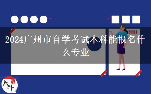 2024广州市自学考试本科能报名什么专业