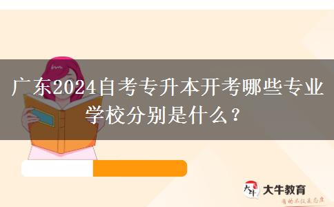 广东2024自考专升本开考哪些专业 学校分别是什么？