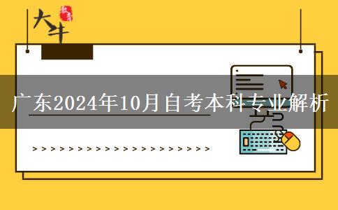 广东2024年10月自考本科专业解析