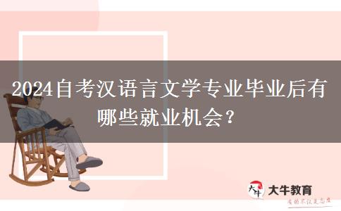 2024自考汉语言文学专业毕业后有哪些就业机会？