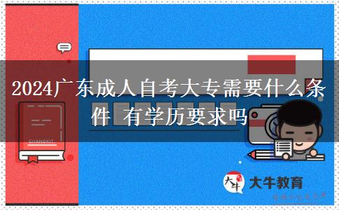 2024广东成人自考大专需要什么条件 有学历要求吗