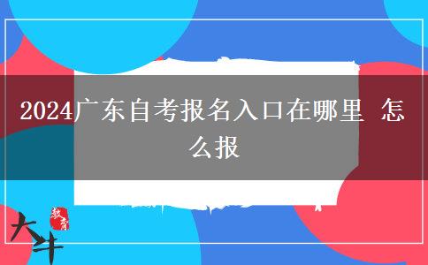 2024广东自考报名入口在哪里 怎么报