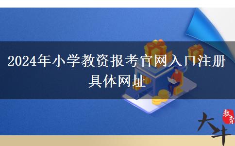 2024年小学教资报考官网入口注册具体网址