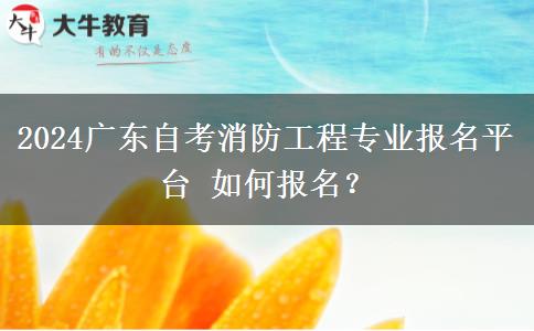 2024广东自考消防工程专业报名平台 如何报名？
