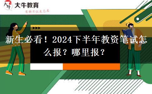 新生必看！2024下半年教资笔试怎么报？哪里报？