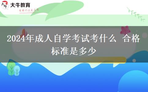 2024年成人自学考试考什么 合格标准是多少